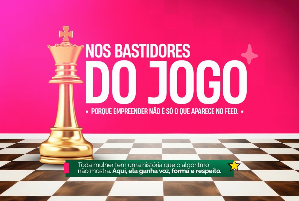 Case Apresentação — Nos Bastidores do Jogo — peças de design de Vicky